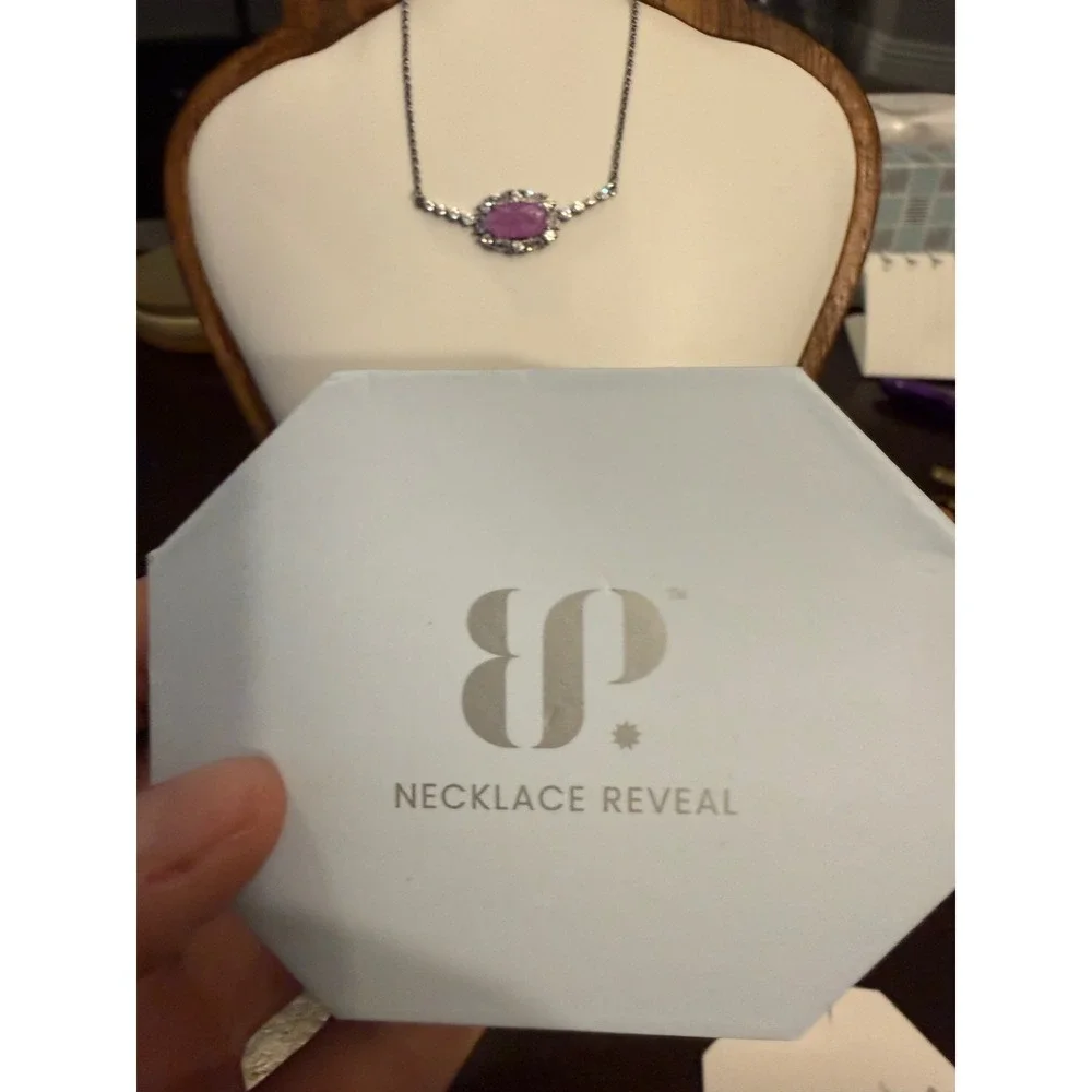 Bomb Party Jewel Of The Dawn Lavender Crystal Hematite Necklace‎ NK77912